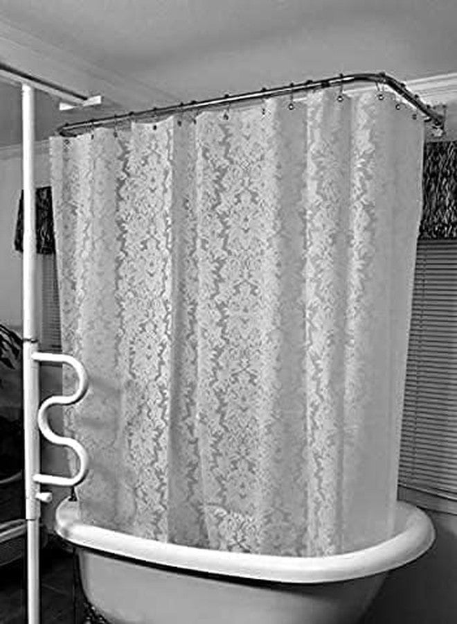 De-Mediocre Clawfoot Tub Shower Curtain 180x60 Inch Damask Lace Shower Liner All Warp Around Extra Wide Heavy Duty Vinyl Bath Curtain for Clawfoot Bathroom PEVA Waterproof Liner 36 Metal Hooks Tub - Image 3