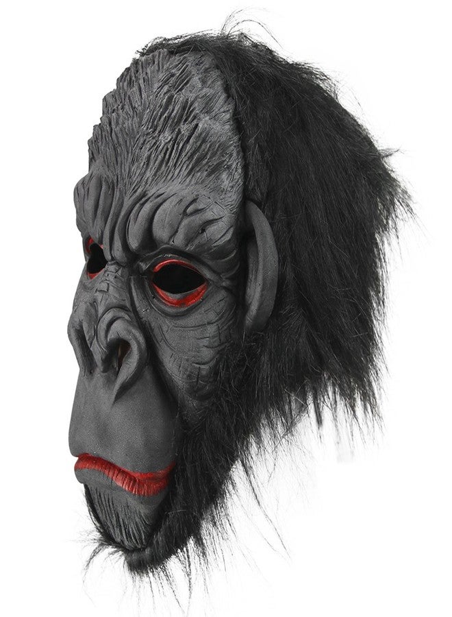 RUIXIA Halloween Costume Furry Full Face Cosplay Latex Gorilla Mask Gloves Carnival Easter Theme Party Haunted House Props (Smile Gorilla) - Image 3