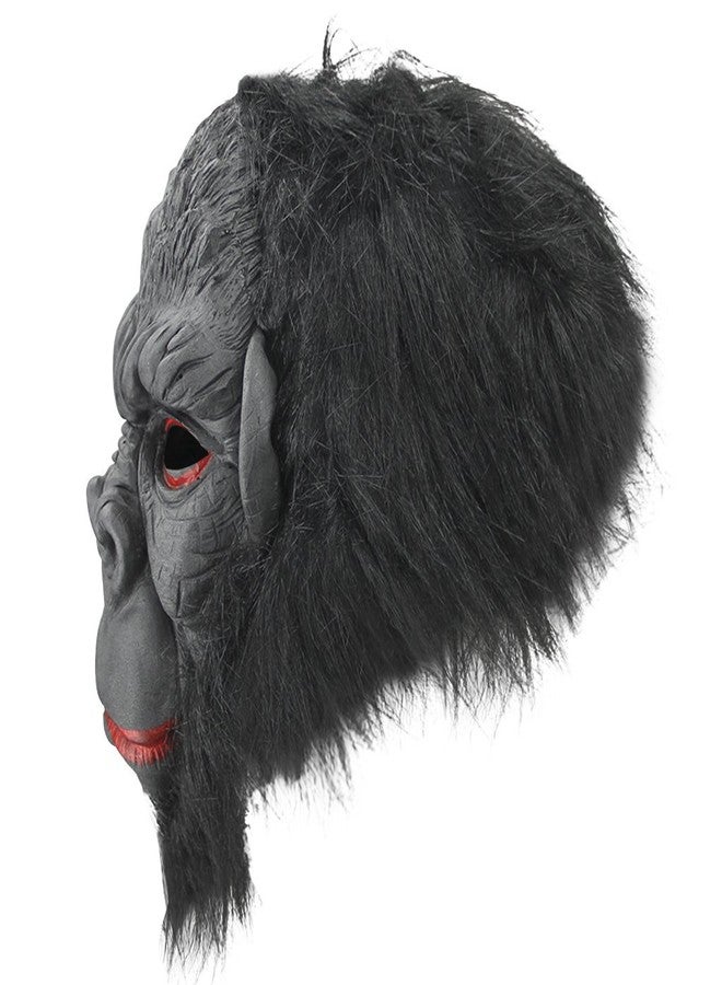 RUIXIA Halloween Costume Furry Full Face Cosplay Latex Gorilla Mask Gloves Carnival Easter Theme Party Haunted House Props (Smile Gorilla) - Image 4