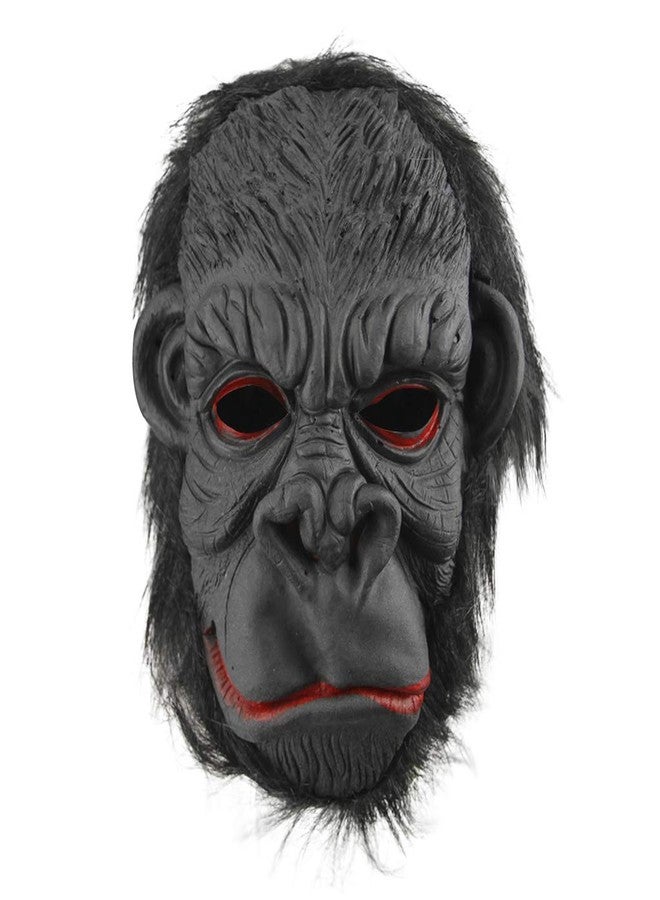 RUIXIA Halloween Costume Furry Full Face Cosplay Latex Gorilla Mask Gloves Carnival Easter Theme Party Haunted House Props (Smile Gorilla) - Image 1