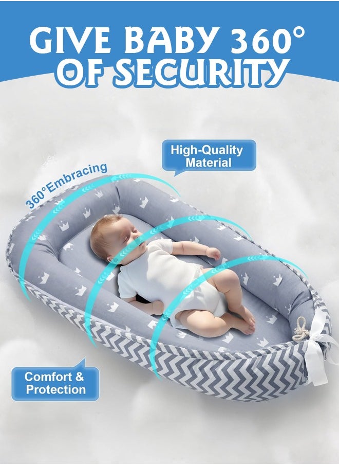 Soft Touch Baby Nest Baby Lounger for Newborn 0-36 Months Breathable and Soft Cotton Baby Nest Cover Protable Infant Lounger Newborn Essentials Gifts Baby Lounger Pillow for Home and Travel  - Image 4