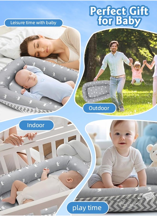Soft Touch Baby Nest Baby Lounger for Newborn 0-36 Months Breathable and Soft Cotton Baby Nest Cover Protable Infant Lounger Newborn Essentials Gifts Baby Lounger Pillow for Home and Travel  - Image 5