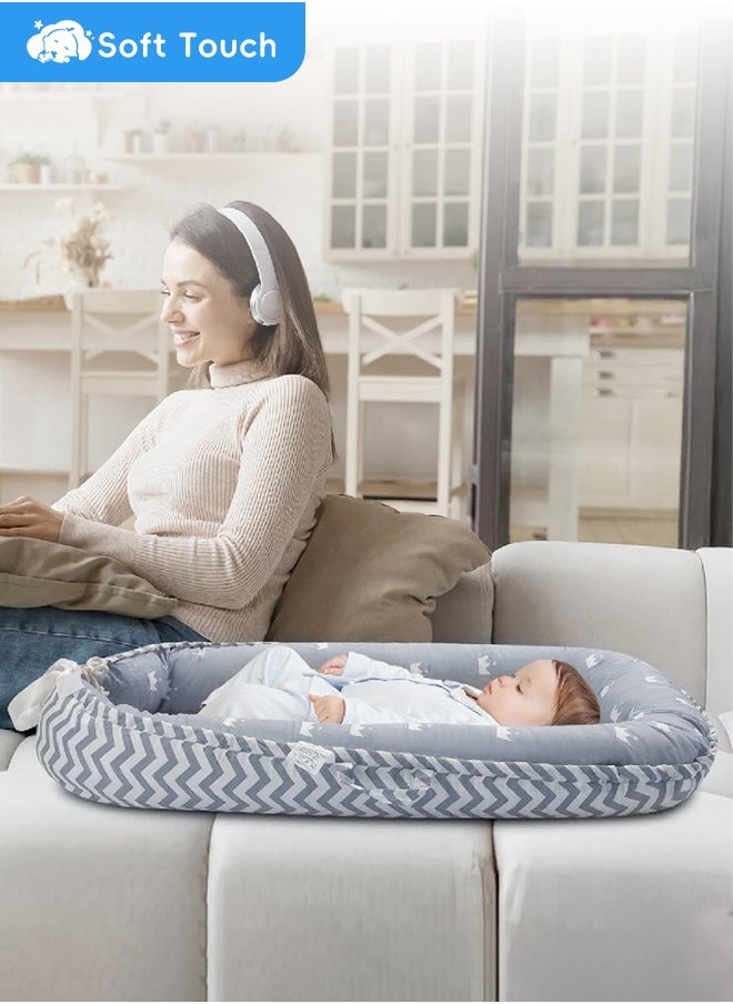Soft Touch Baby Nest Baby Lounger for Newborn 0-36 Months Breathable and Soft Cotton Baby Nest Cover Protable Infant Lounger Newborn Essentials Gifts Baby Lounger Pillow for Home and Travel  - Image 2