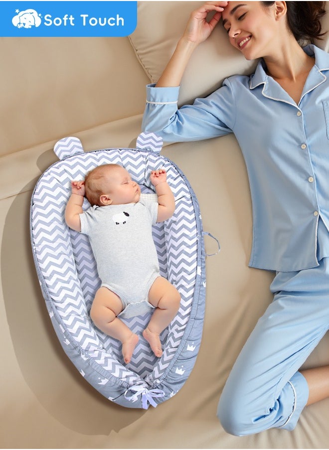 Soft Touch Baby Nest Baby Lounger for Newborn 0-36 Months Breathable and Soft Cotton Baby Nest Cover Protable Infant Lounger Newborn Essentials Gifts Baby Lounger Pillow for Home and Travel  - Image 3