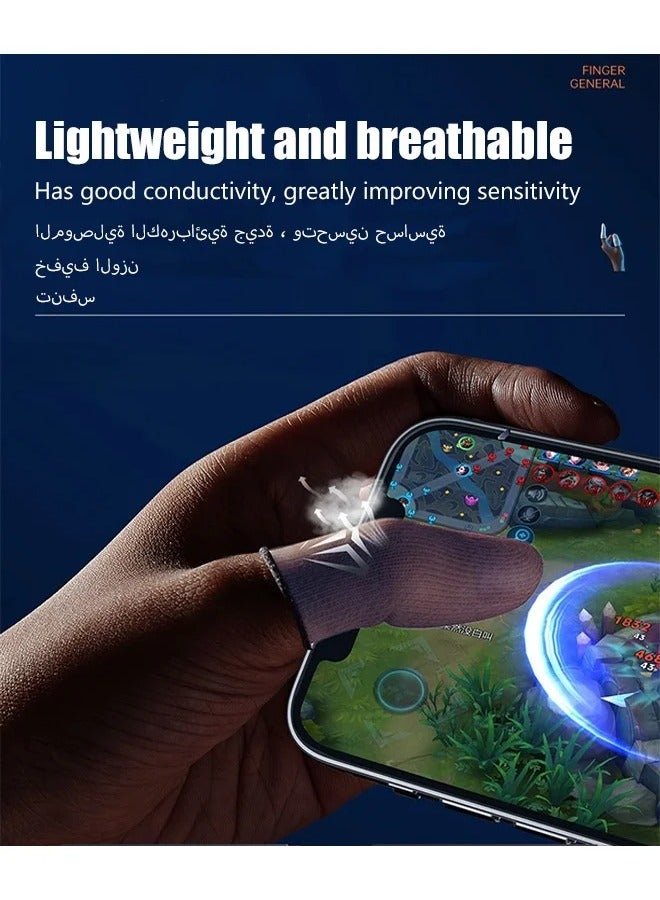 KASTWAVE 2 Pair Mobile Game Touch Screen Finger Sleeve, Super Highly Sensitive Feelers Smooth Operation Sweat Absorbing Odorless Breathable Seamless Touch Screen Finger Sleeve, For Pubg and Other Games Play - Image 2