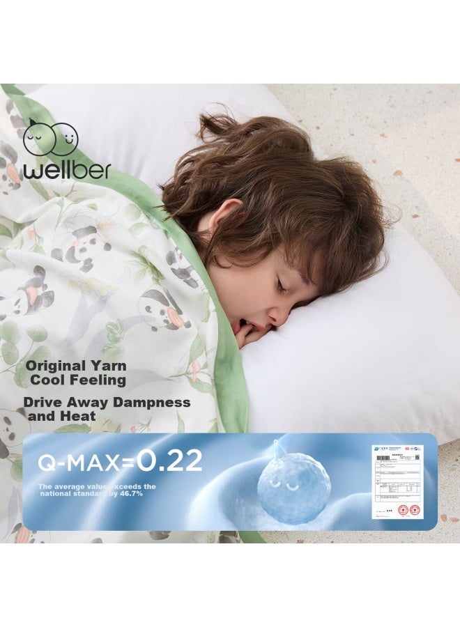 Wellber Children's Summer Cooling Quilt, Infant And Toddler Kindergarten Baby Four-layer Skin-friendly Breathable Antibacterial Nap Blanket, Garden Pattern 1*1.4m - Image 2