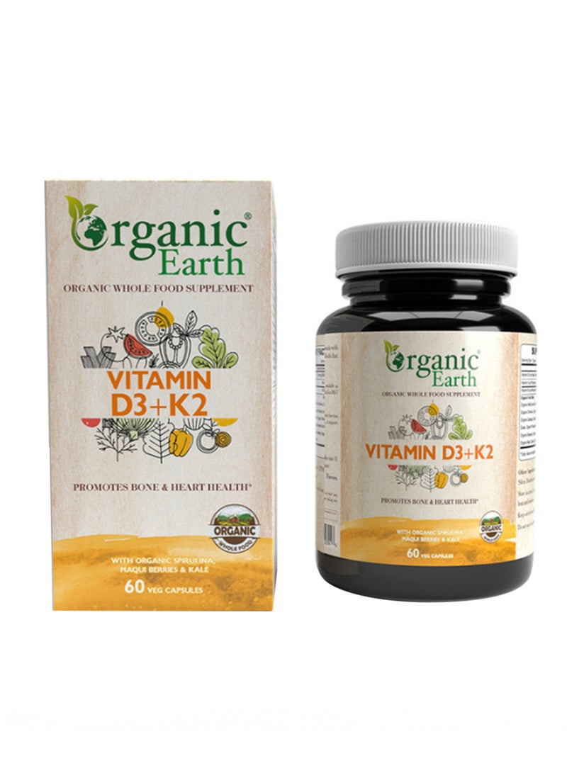 Organic Earth Vitamin D3+K2 Capsule 60'S