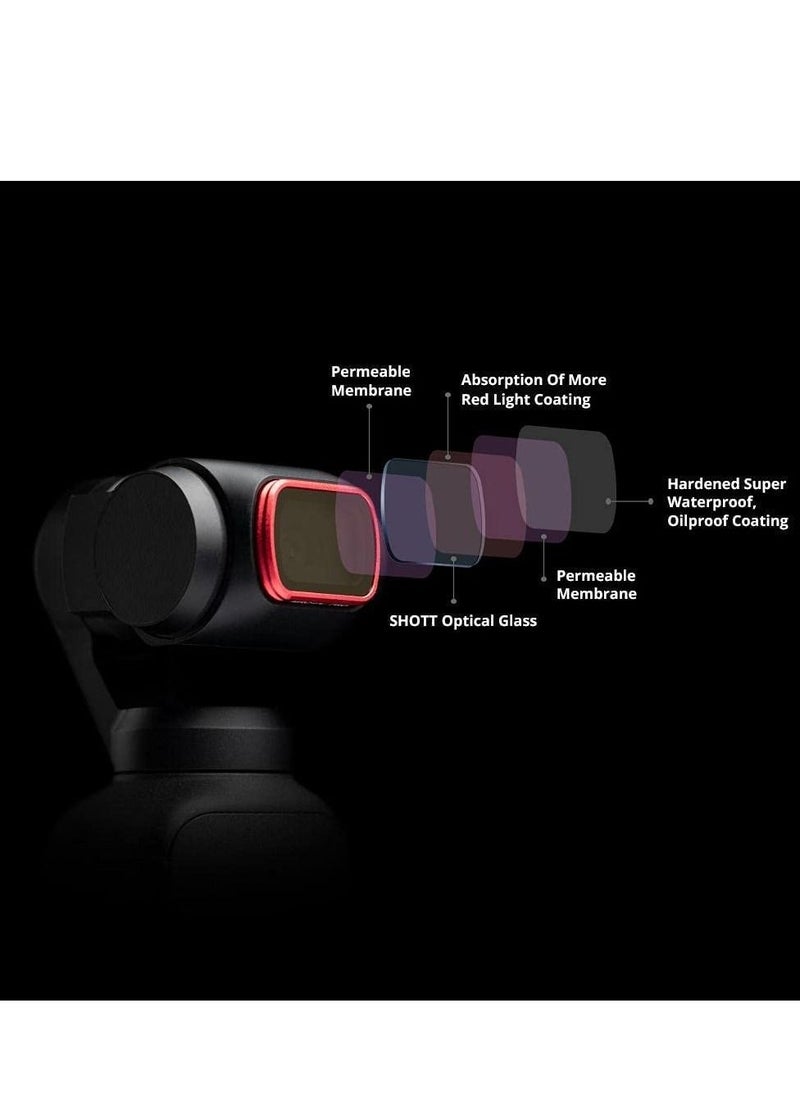Filter ND Set Compatible with OSMO Pocket Pocket 2ND 8 16 32 64 Professional Pocket/Pocket 2 ND 8 16 32 64 Neutral Density Filter Set Waterproof  Oilproof
