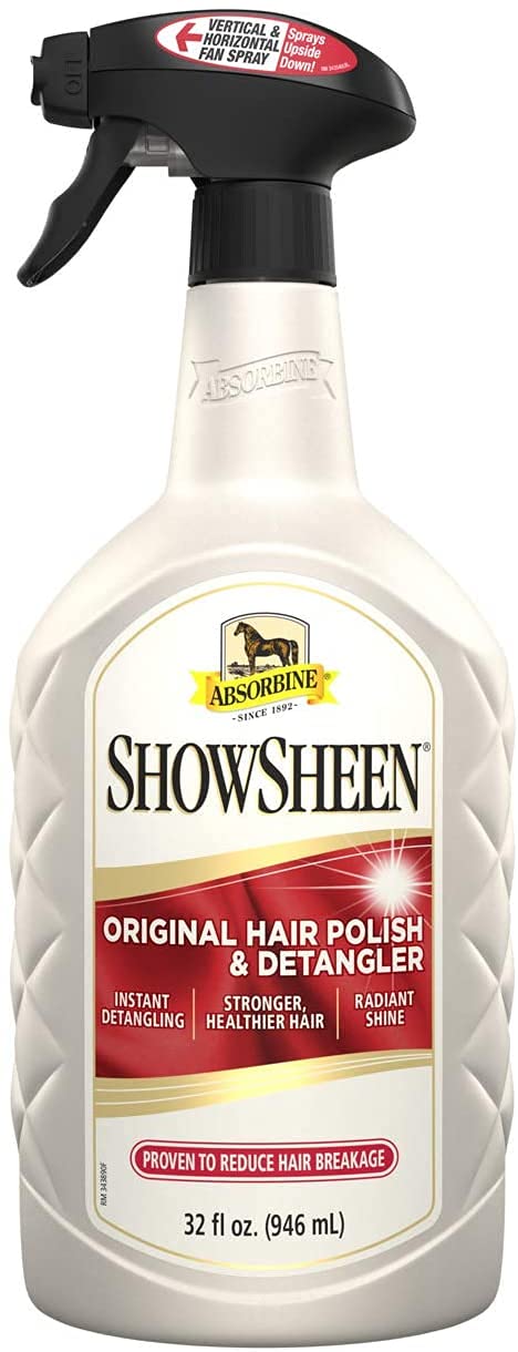Absorbine Showsheen Showering Shine Original Hair Polish Detangler Spray 32 fl oz White