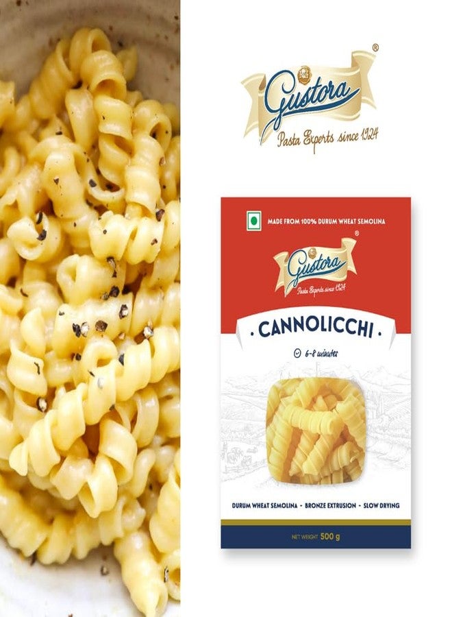 Gustora Durum Wheat Semolina Cannolicchi Pasta 500g | Vegetarian Pasta | Zero Cholestrol | Non Trans-Fat | Rich in Fibre & Protein - 500G - Image 4
