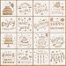 JIYIN 16 Pcs Happy Birthday Stencil for Cakes 59 x 59 inches Reusable Happy Bithday Cake Stencils Cake Drawing Templates for Cookie Bread Coffee Painting Craft - Image 2