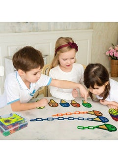 RAINBOW TOYFROG Chain Link Math Manipulatives 240 Cclip Chain Links & 20 Ice Cream Cards For Counting & Linking Math Games Learning Resources For Kindergarten Sensory Bin  - Image 5