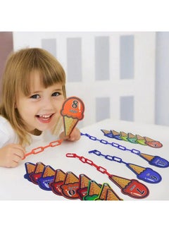 RAINBOW TOYFROG Chain Link Math Manipulatives 240 Cclip Chain Links & 20 Ice Cream Cards For Counting & Linking Math Games Learning Resources For Kindergarten Sensory Bin  - Image 4