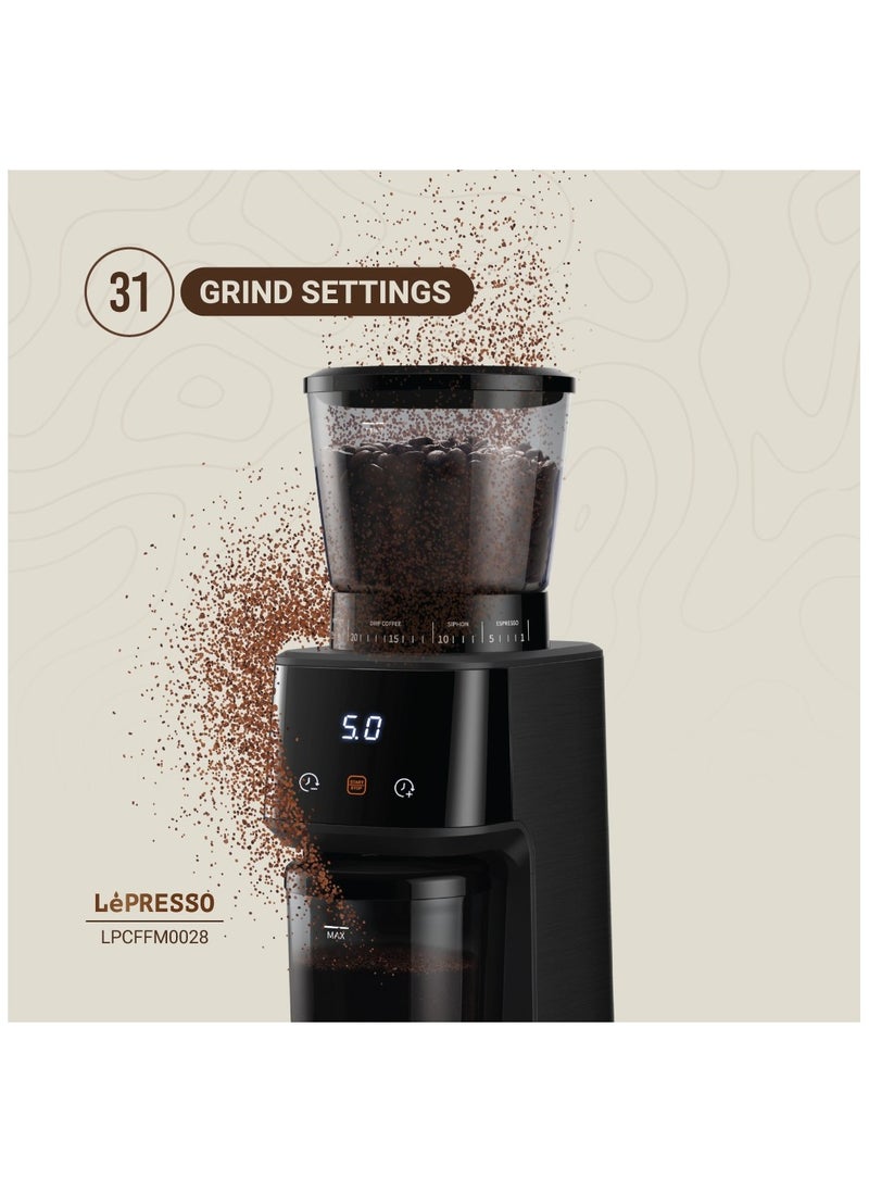 LP028 Conical Burr Grinder 165W with 275g Bean Hopper Capacity / Timer / 40mm Burr Size / UK 3-Pin Plug Power Cord / 99g Chamber Capacity / 31 Grind Sizes/ User Friendly Interface/French Press / Pour Over / Drip Coffee / Siphon / Espresso - Black - pzsku/Z7DEB3468EE7526FC3665Z/45/_/1738070845/05a7a7c2-8b5f-4f95-882c-0f0812e2a3c2