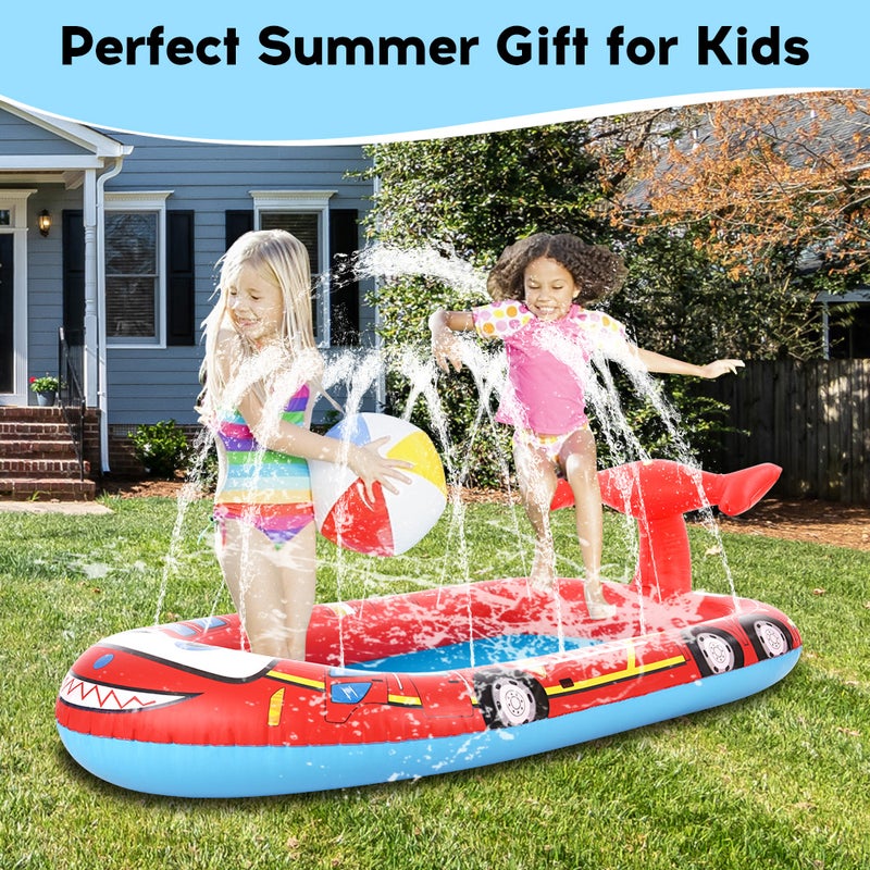 Large Inflatable Sprinkler Pool for Kids Splash Water Playing Pad Swimming Pool Summer Water Toys for Outdoor Backyard, Fire Truck 71 Inch - Image 5