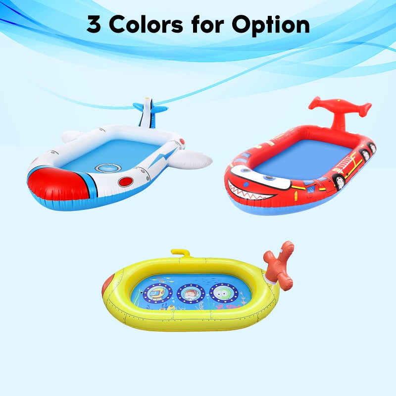 Large Inflatable Sprinkler Pool for Kids Splash Water Playing Pad Swimming Pool Summer Water Toys for Outdoor Backyard, Fire Truck 71 Inch - Image 2