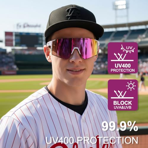 OULAIQI Cycling Sunglasses for Cycling Men Women Baseball Glasses 1 Lens - Image 4
