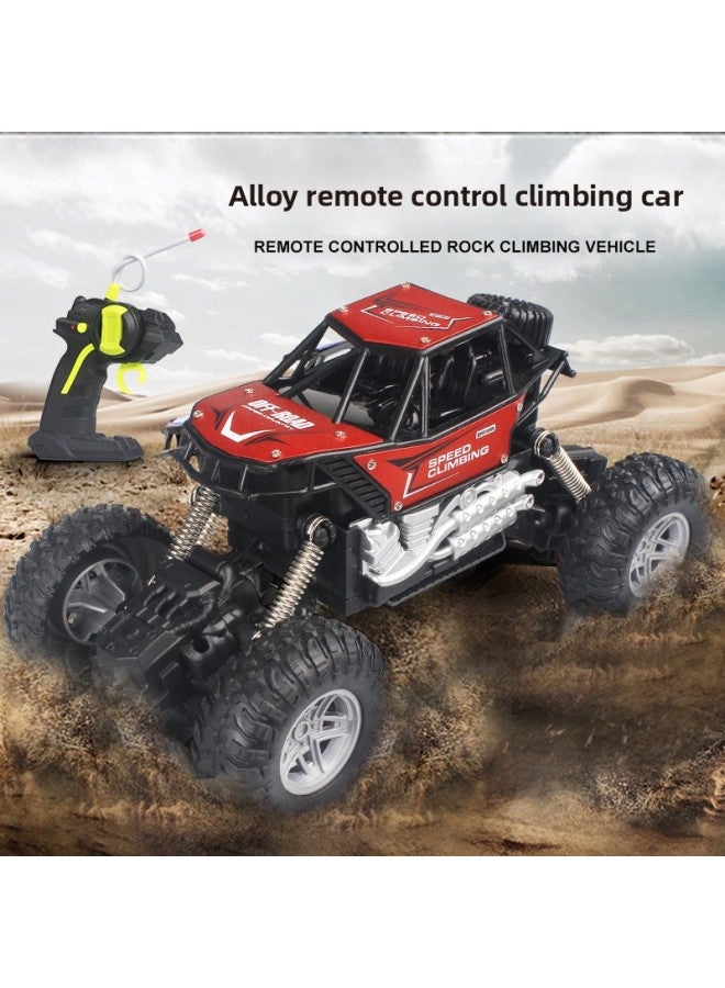 Children's Remote Control Off-road Vehicle Climbing Car Alloy Bigfoot Boy Toy Car Model Four-way Wireless Charging-Color:Green Climbing Car (handlebar Remote Control)  - Image 2