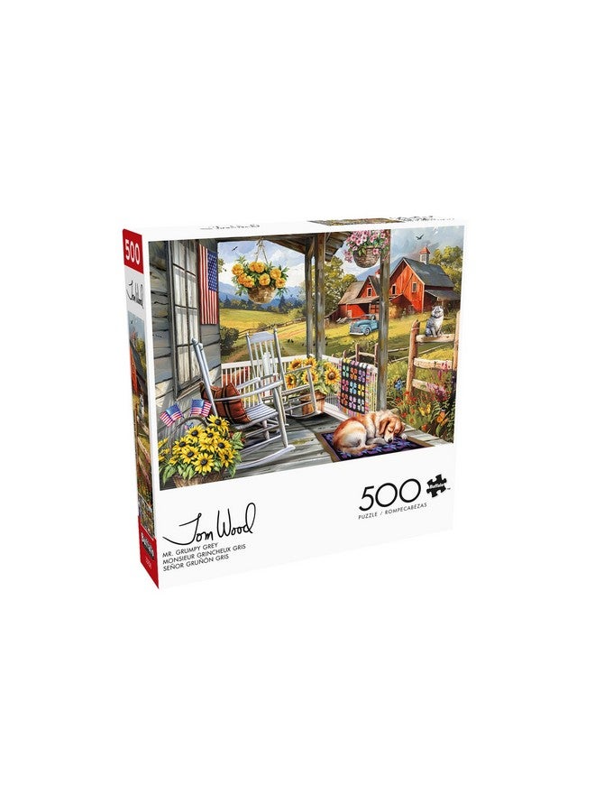 Buffalo Games - Tom Wood - Mr. Grumpy Grey - 500 Piece Jigsaw Puzzle for Adults - Challenging Puzzle Perfect for Game Nights - Finished Size is 21.25 x 15.00 - Image 3