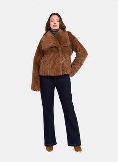 Women Regular Fit Jacket - Brown