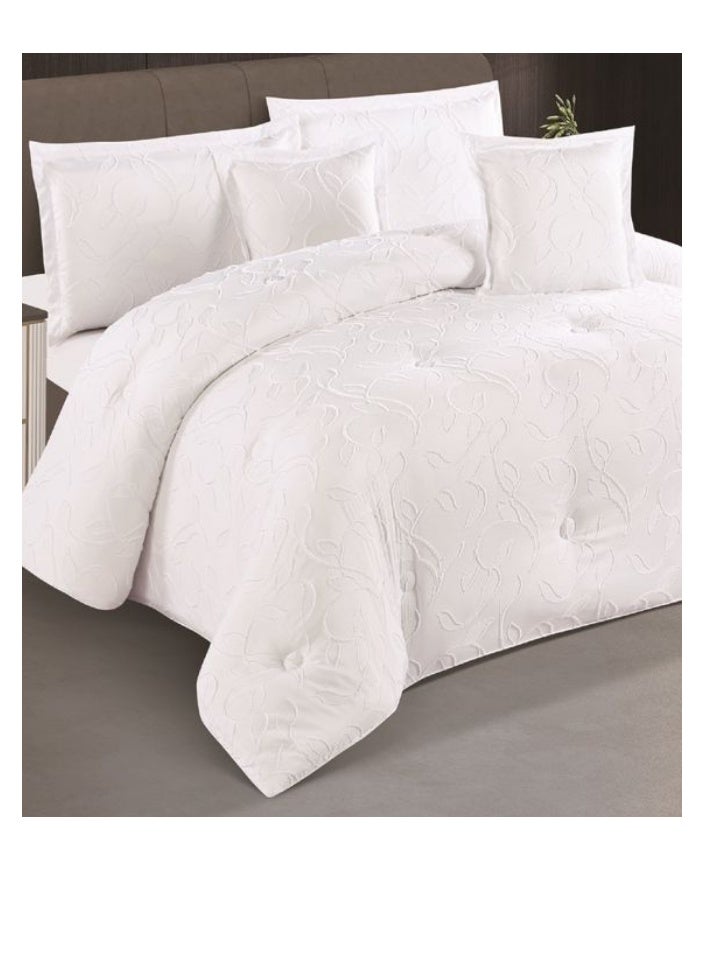 SMART HOME Luxurious embroidered bedspread made of 100% microfiber, reversible bed cover, double-filled duvet cover set, 4-piece sleeping set (filled duvet cover + fitted sheet + pillowcase + square pillowcase). Bedspread measures 170x230 cm and cover measures 120x200 cm (color same as pictured). - Image 4