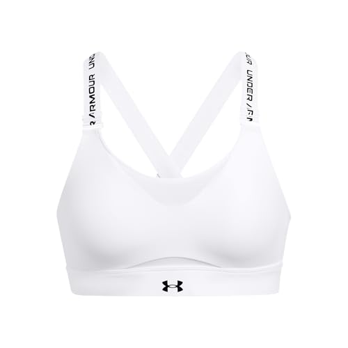 Under Armour Womens Infinity High Impact Sports Bra, (100) White / / Black, Small A-C - Image 1