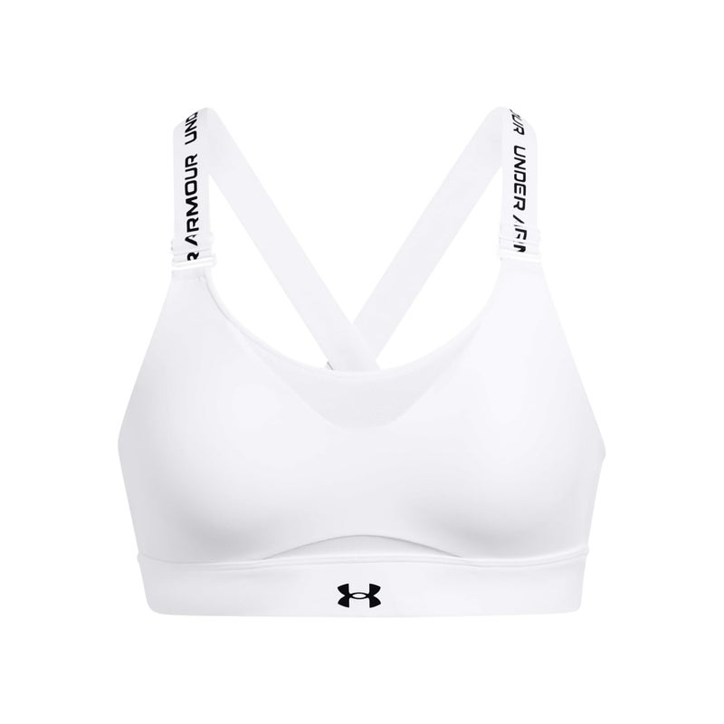 Under Armour Womens Infinity High Impact Sports Bra, (100) White / / Black, Small A-C - Image 3