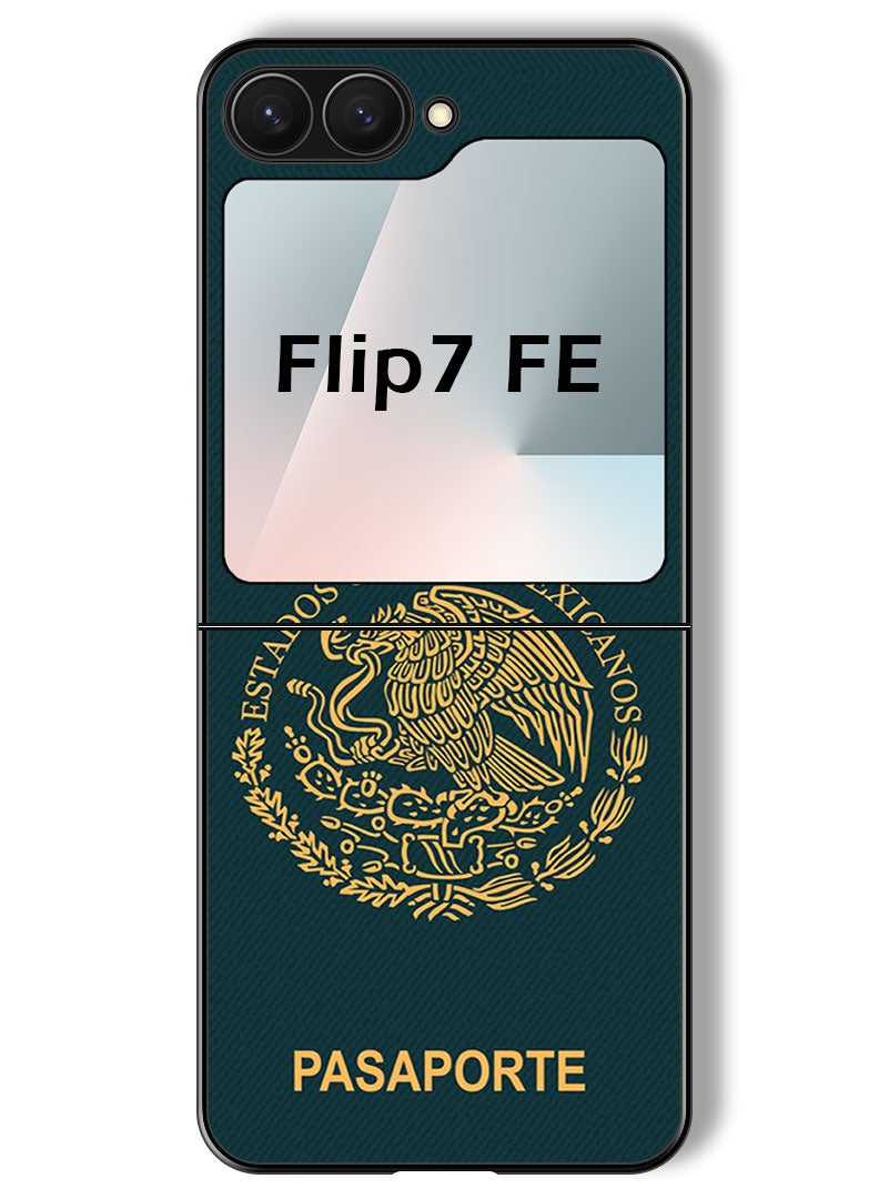 Theodor Case Compatible with Samsung Galaxy Z Flip 7 FE 6.7 Inch Protection Shockproof Bumper Cover Mexico Passport - Image 1