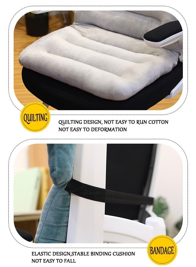 أيكين وسادة مقعد كرسي المكتب والأريكة والسيارة من القطن الفاخر المريح واللطيف من مادة البولي بروبيلين وسادة مقعد غير قابلة للانزلاق للظهر وسادة كرسي هزاز من القطن لدعم الظهر (فيل أزرق) - Image 5