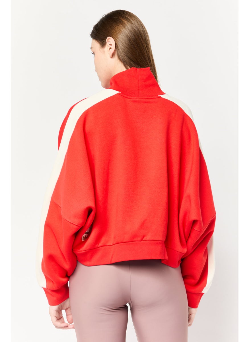 adidas Originals Women Sportswear Fit Long Sleeve Outdoor Hoodie, Red  - Image 3