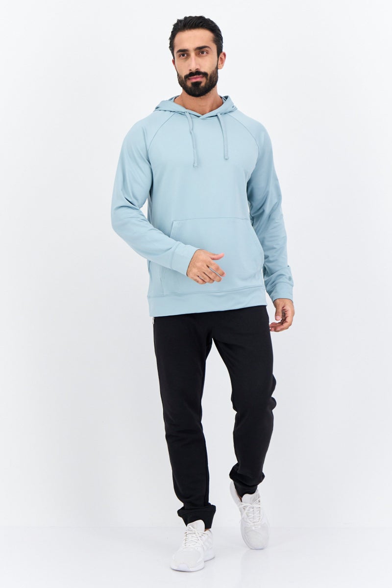 Gaiam Men Slim Fit Long Sleeves Training Hoodies, Slate Blue  - Image 4
