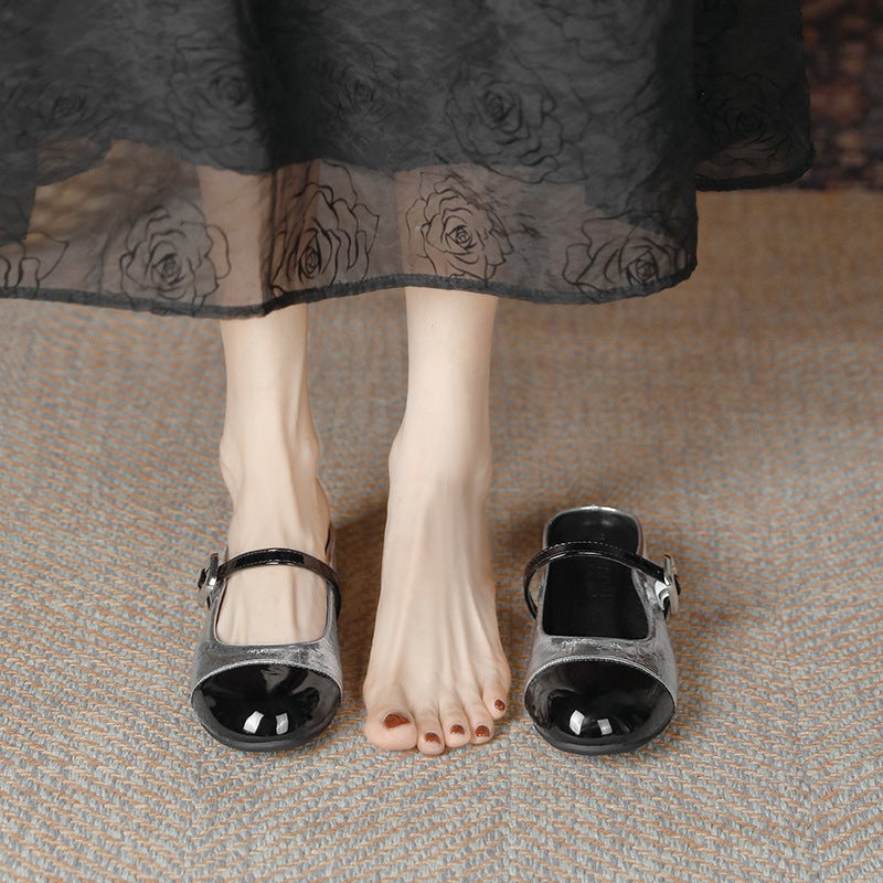 Small People Increase Their Height By 5Cm With Soft-Soled Slip-Ons, Lazy Toe-Cap Half-Slippers, Mary Jane Shoes 33 - Image 3