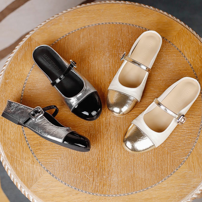 Small People Increase Their Height By 5Cm With Soft-Soled Slip-Ons, Lazy Toe-Cap Half-Slippers, Mary Jane Shoes 33 - Image 5