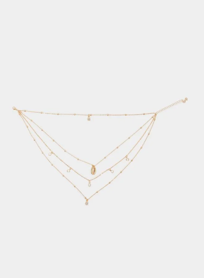 Styli Layered Chain Necklace with Charms