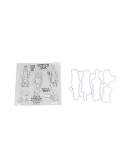 Clear Stamp Kit Unique Shape Decorative Transparent Template Embossing Cutting Die Set for DIY Scrapbook Crafts