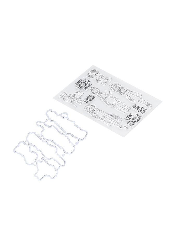 Thoraya - Clear Stamp Kit Unique Shape Decorative Transparent Template Embossing Cutting Die Set for DIY Scrapbook Crafts - Image 1