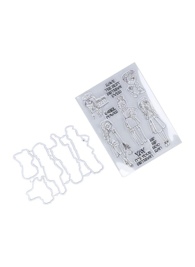 Thoraya - Clear Stamp Kit Unique Shape Decorative Transparent Template Embossing Cutting Die Set for DIY Scrapbook Crafts - Image 1