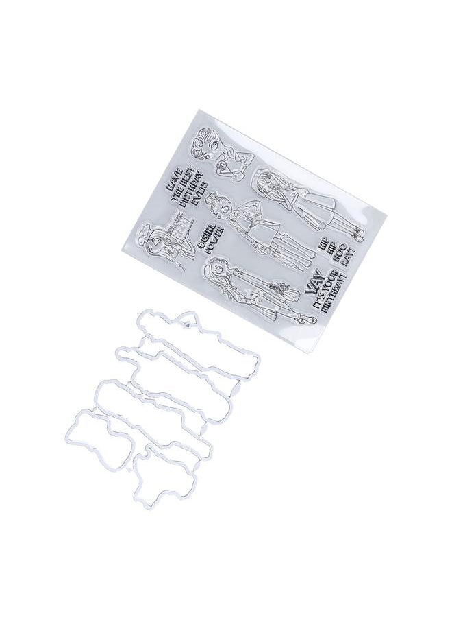 Thoraya - Clear Stamp Kit Unique Shape Decorative Transparent Template Embossing Cutting Die Set for DIY Scrapbook Crafts - Image 1