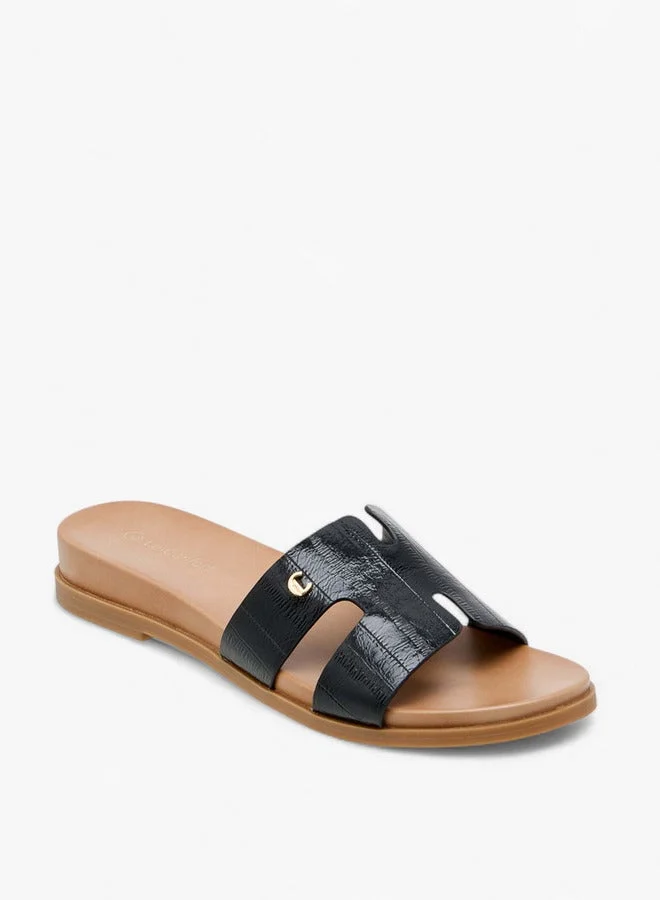 لو كونفورت صنادل نسائية مسطحة سهلة الارتداء بنقوش