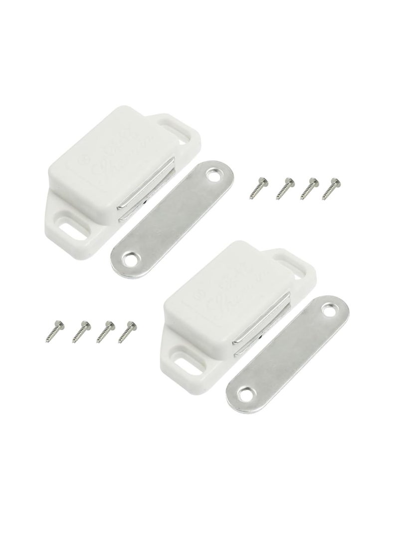 Royal Apex Pack Of 2 Cabinet Magnetic Catch with Screws Magnetic Closure for Furniture, Cupboard, Wardrobe, Drawers & Doors White Door Closer Latch - Image 1
