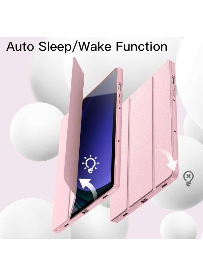 Xiaomi Redmi Pad Pro 12.1 Inch 2024 Tablet Cover Case with Pencil Holder, Soft TPU Back Trifold Stand Protective Smart Cover Flip, Auto Wake&Sleep (Rose Gold) - Image 5