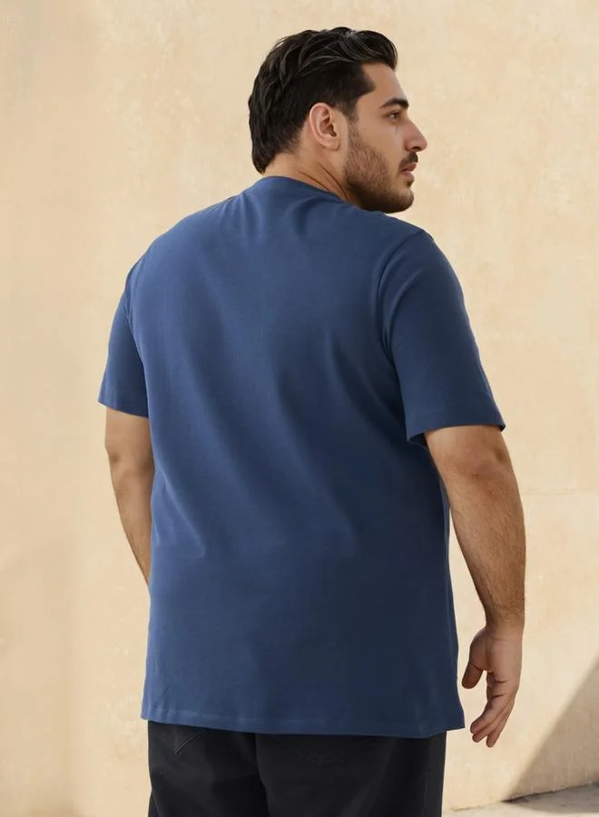 Maxim  Plus Size Printed Core T-shirt with Crew Neck for Men | Best Price UAE