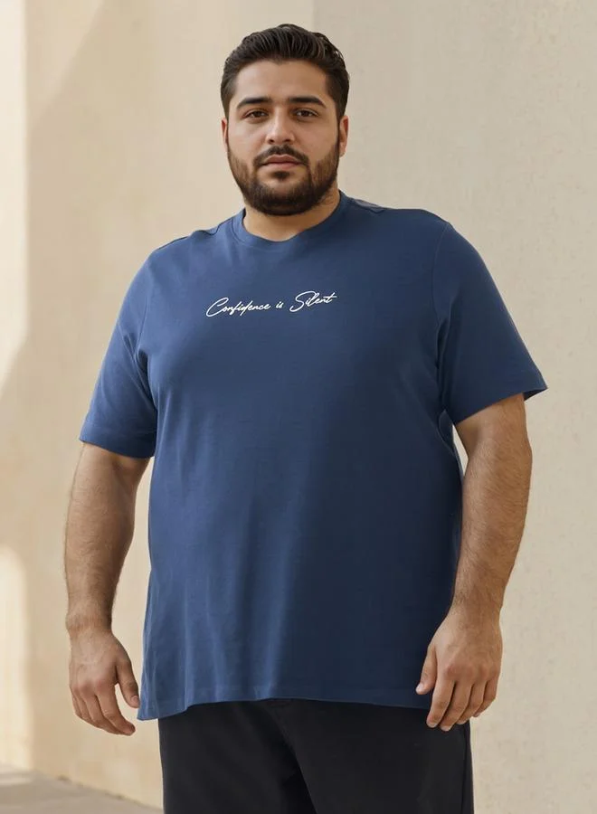 ماكسيم Plus Size Printed Core T-shirt with Crew Neck