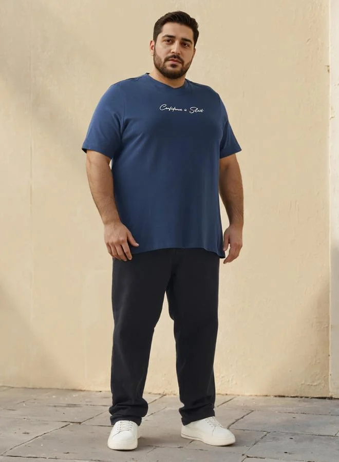 ماكسيم Plus Size Printed Core T-shirt with Crew Neck