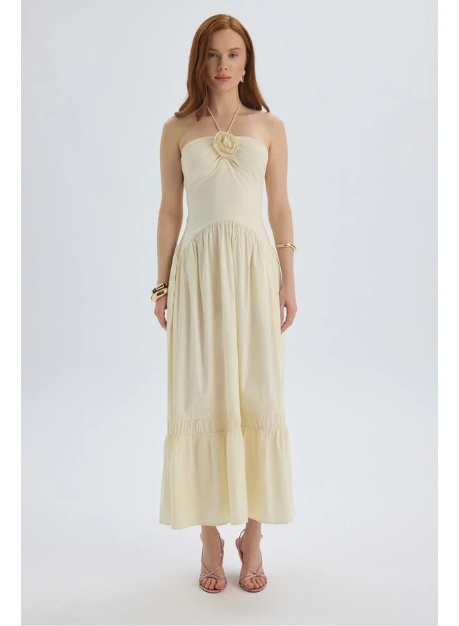 Bohemai  Elisa Rose Detail Yellow Long Dress. for Women | Best Price UAE