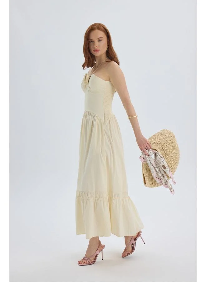 Bohemai  Elisa Rose Detail Yellow Long Dress. for Women | Best Price UAE