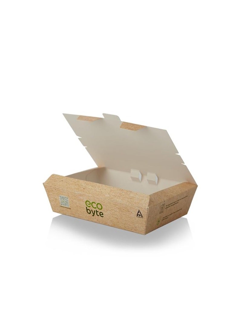 Ecobyte علبة غداء إيكوبايت ITC – سعة 500 مل – عبوة من 25 علبة | حاويات طعام قابلة للتحلل بغطاء BioSeal | خالية من البلاستيك، مقاومة للتسرب والزيوت  - Image 2