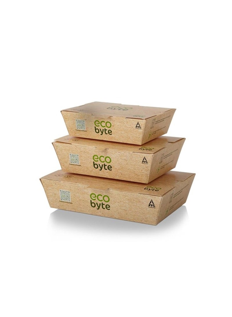Ecobyte علبة غداء إيكوبايت ITC – سعة 500 مل – عبوة من 25 علبة | حاويات طعام قابلة للتحلل بغطاء BioSeal | خالية من البلاستيك، مقاومة للتسرب والزيوت  - Image 5