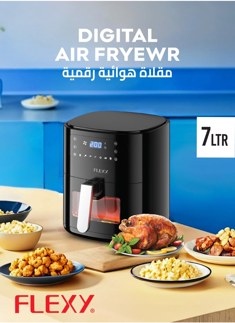 Flexy - Flexy Digital Air Fryer 7L, 360° Heating, One-Click Operation, 1800W, Multi-Purpose, Non-Stick Coating, Easy Cleaning, Automatic Shut-Off, Digital Display, 2-Year Warranty. - Image 1
