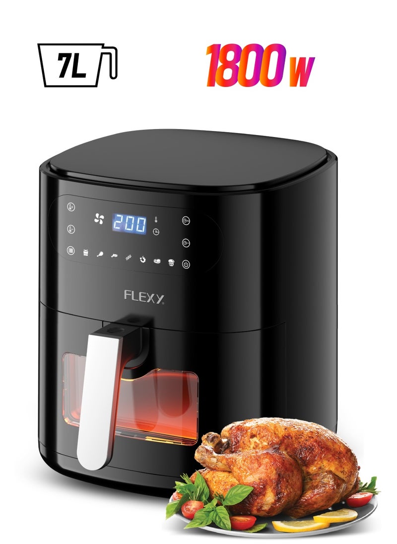 Flexy - Flexy Digital Air Fryer 7L, 360° Heating, One-Click Operation, 1800W, Multi-Purpose, Non-Stick Coating, Easy Cleaning, Automatic Shut-Off, Digital Display, 2-Year Warranty. - Image 1